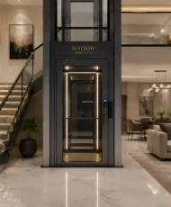 Contemporary duplex interior with staircase and lift